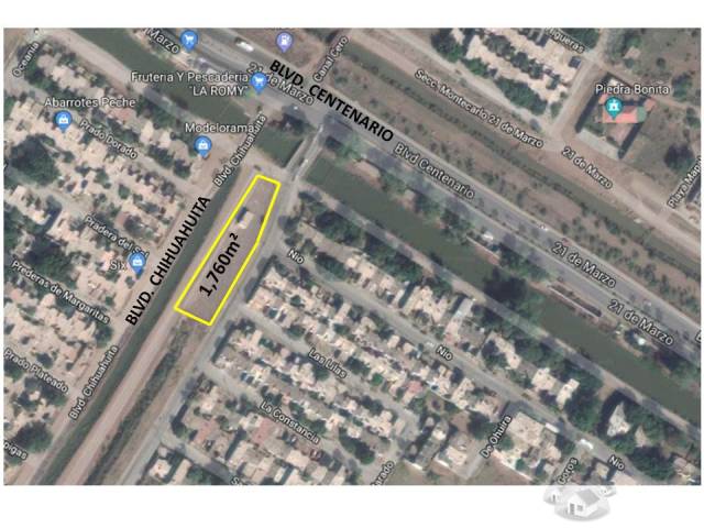 TERRENO EN VENTA BLVD. CHIHUAHUITA Y BLVD. CENTENARIO LOS MOCHIS SINALOA.