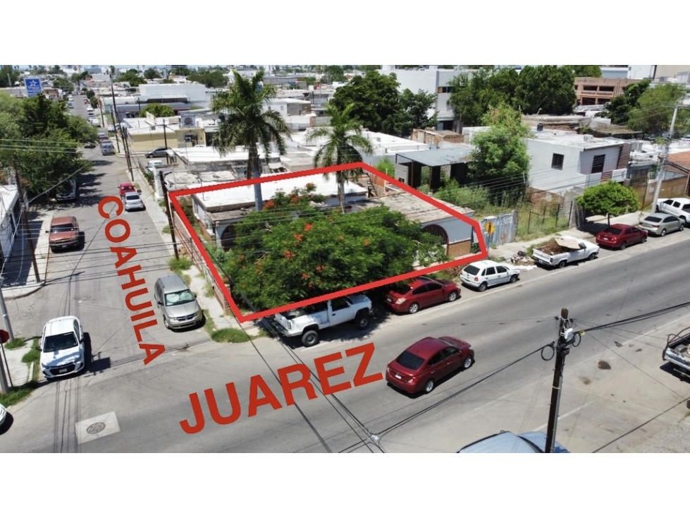 VENTA terreno mixto 568 m2 en esquina Col Centro Hermosillo