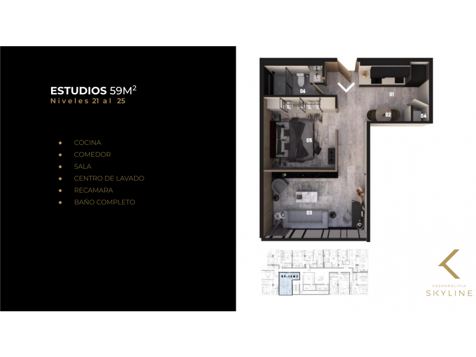 ESTUDIOS EN VENTA DE 59.1 M2 EN SKYLINE CONDOS TIJUANA